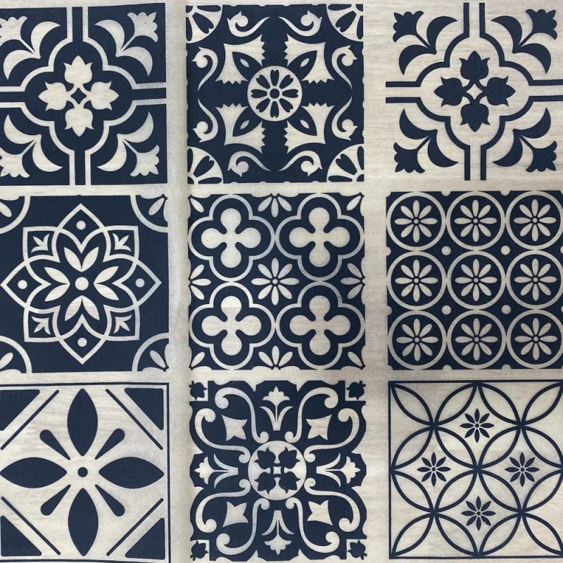 Moroccan Tiles A Underglaze Transfer Sheet - Black Moroccan Tiles A Underglaze Transfer Sheet - Black