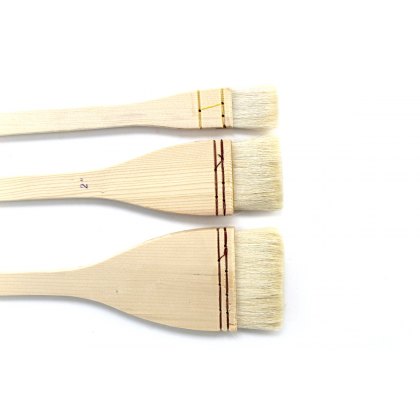 Set Of Three Flat Hake Pottery Brushes 30mm 50mm 70mm