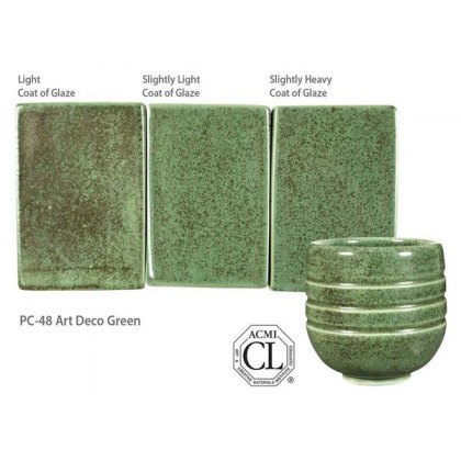Art Deco Green Amaco Potters Choice Brush On Glaze PC-48
