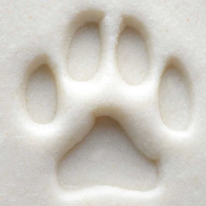 Small Paw Print Debossed MKM Stamp