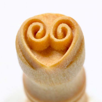Small Debossed Double Heart Swirl MKM Stamp