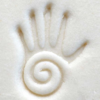 Small Debossed Hand With Spiral MKM Stamp
