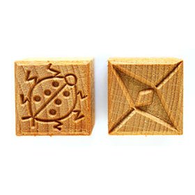 MKM Medium Square Double Ended Lady Bird & Pattern Stamp SSM-011