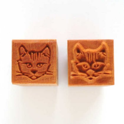 MKM Medium Square Double Ended Cat Stamp SSM-146