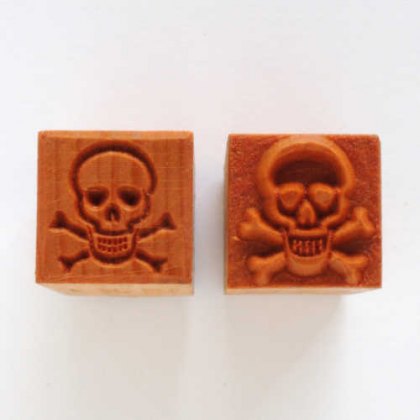 MKM Medium Square Double Ended Skull & Crossbones Stamp SSM-150