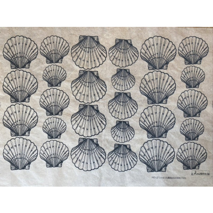 Shells Scallop Underglaze Transfer Sheet - Black Shells Scallop Underglaze Transfer Sheet - Black