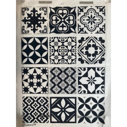 Moroccan Tiles B Underglaze Transfer Sheet - Black Moroccan Tiles B Underglaze Transfer Sheet - Black