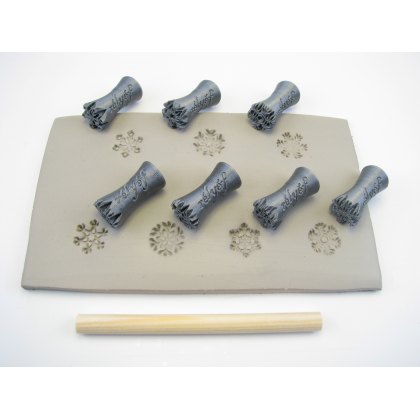 Snowflake Stamps 15mm Set Of 7