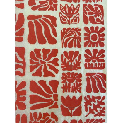 Wood Block Flowers Underglaze Transfer Sheet