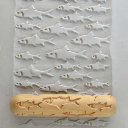 MKM Salmon Rush Wooden 12cm BIG Hand Roller BHR-17