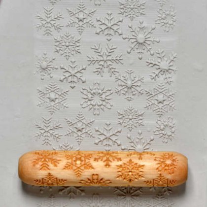 MKM Snowflake Wooden 12cm BIG Hand Roller BHR-33