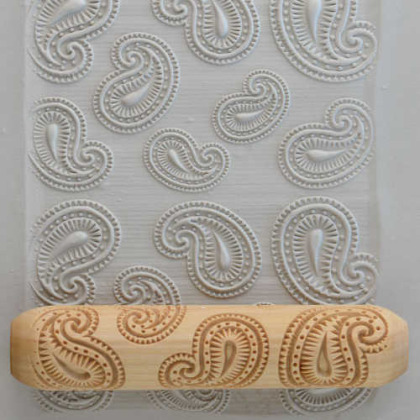 MKM Paisley Party Wooden 12cm BIG Hand Roller BHR-026 MKM Paisley Party Wooden 12cm BIG Hand Roller BHR-026