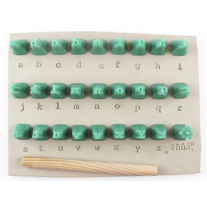 Lowercase Courier Alphabet Stamps