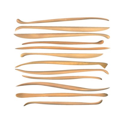 Miniature Wooden Modelling Tool Set Of 12