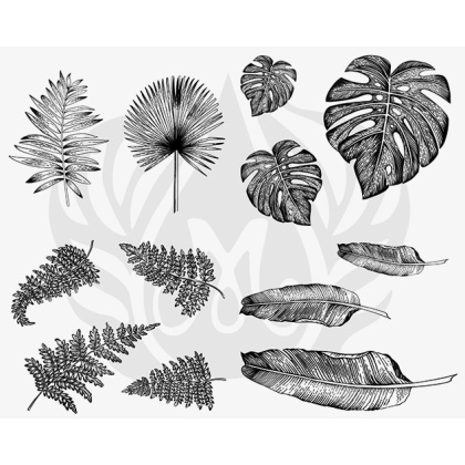 Designer Silkscreen Tropical Leaves Designer Silkscreen Tropical Leaves