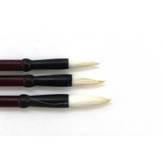 Set Of Three Chinese Pottery Brush Goat Hair Brushes