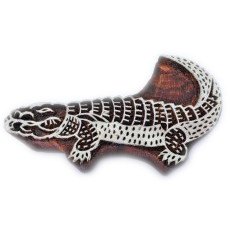 Medium Crocodile Indian Wooden Clay Stamp No.268