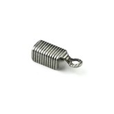 Cord End Fastener 8mm Burnished Silver Plated