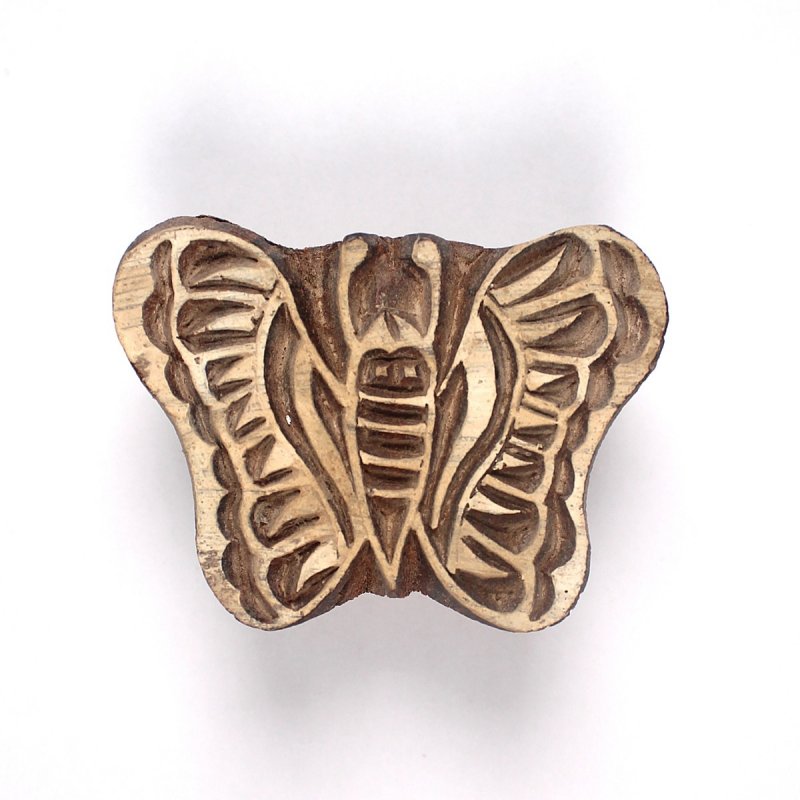 Medium Butterfly Wooden Clay Stamp No.127