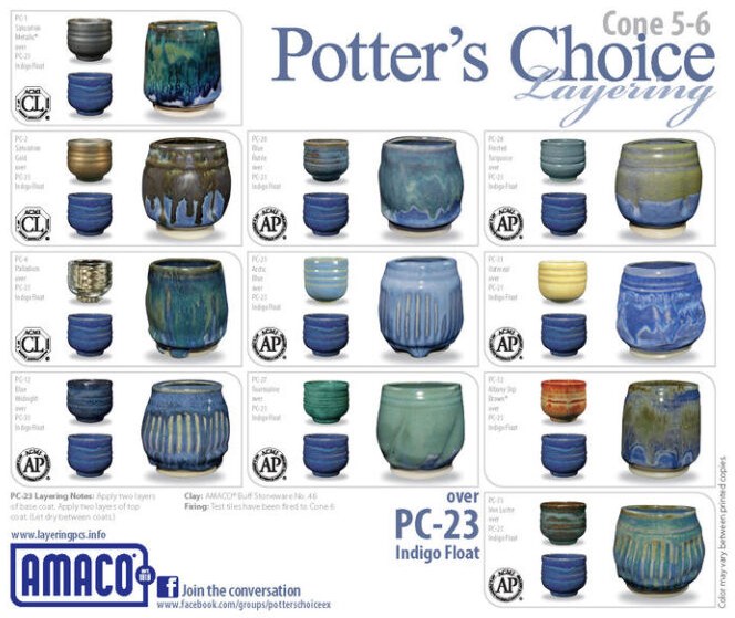 Indigo Float Amaco Potters Choice Glaze - Bath Potters Supplies