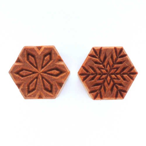 MKM Medium Hex Snowflake Double Ended Stamp SHM-003