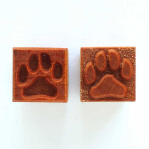 MKM Medium Square Double Ended Dog Paw Print Stamp SSM-144