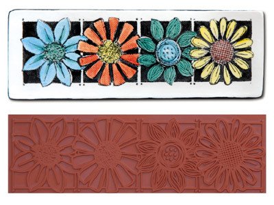 Mayco Four Flowers Rubber Stamp