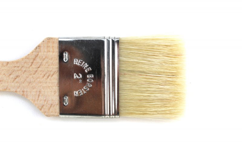 White Hair Flat Lacquer Pottery Brush 50mm