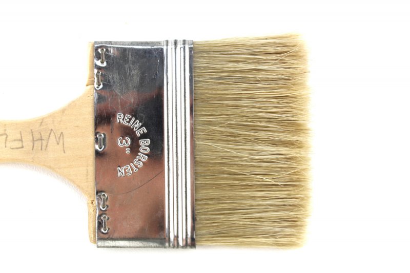 White Hair Flat Lacquer Pottery Brush 75mm