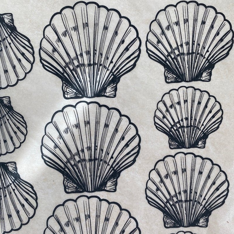 Shells Scallop Underglaze Transfer Sheet - Black Shells Scallop Underglaze Transfer Sheet - Black