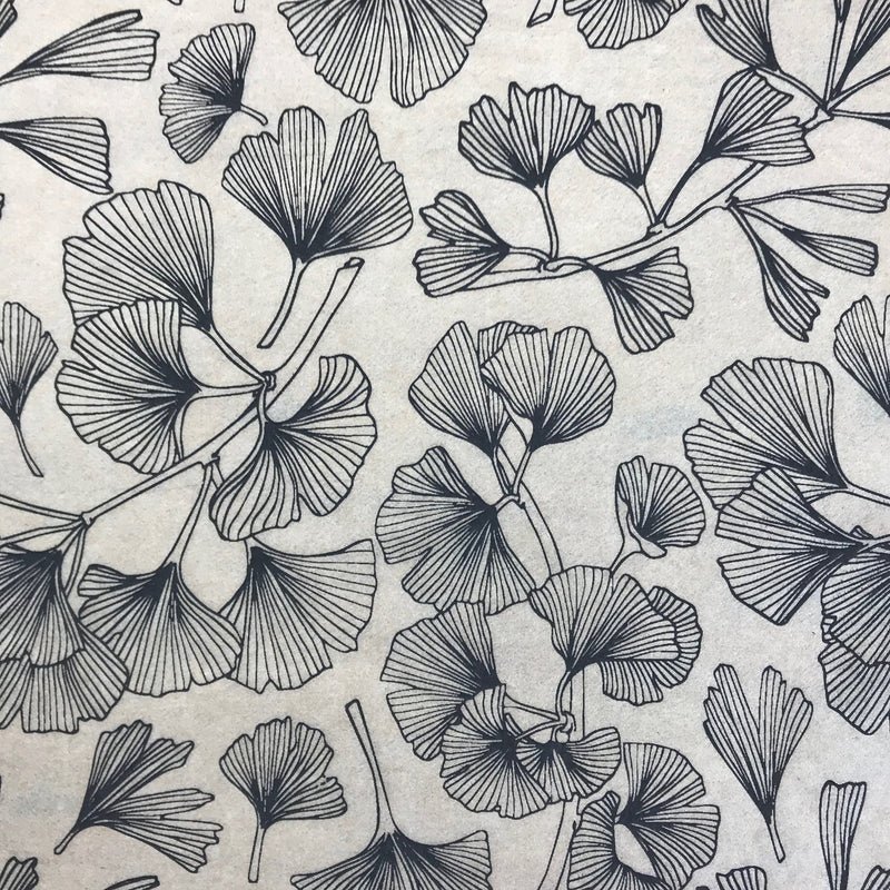 Ginko Leaves Underglaze Transfer Sheet - Black