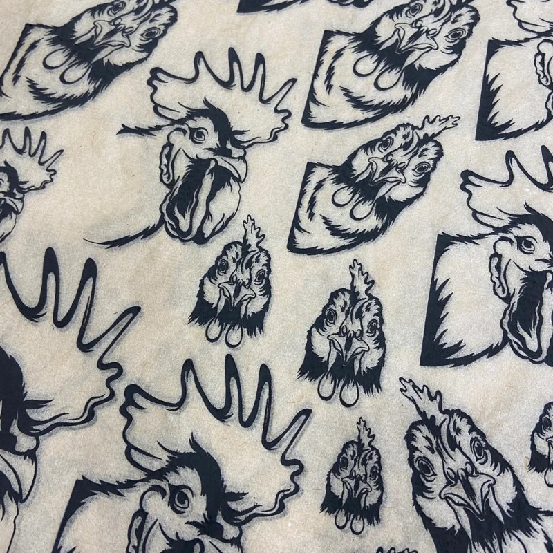 Chickens Peeking Underglaze Transfer Sheet Chickens Peeking Underglaze Transfer Sheet