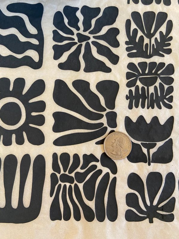 Wood Block Flowers Underglaze Transfer Sheet Wood Block Flowers Underglaze Transfer Sheet