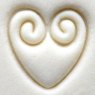 Small Debossed Double Heart Swirl MKM Stamp