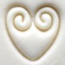 Small Debossed Double Heart Swirl MKM Stamp Small Debossed Double Heart Swirl MKM Stamp