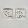 MKM Medium Square Double Ended Fish & Bird Stamp SSM-008