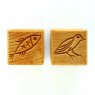 MKM Medium Square Double Ended Fish & Bird Stamp SSM-008