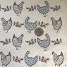Chickens Underglaze Transfer Sheet - Black-Red-Blue